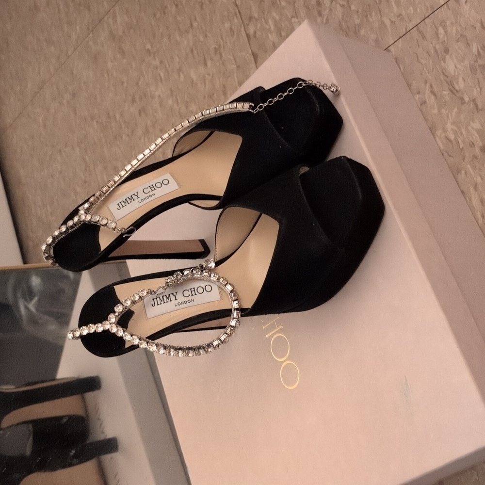 Jimmy Choo Saeda 125 Embellished Open Toe Sandal